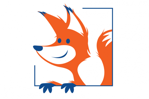 VUB Vrije Universiteit Brussel logo daycare vos illustratie oranje