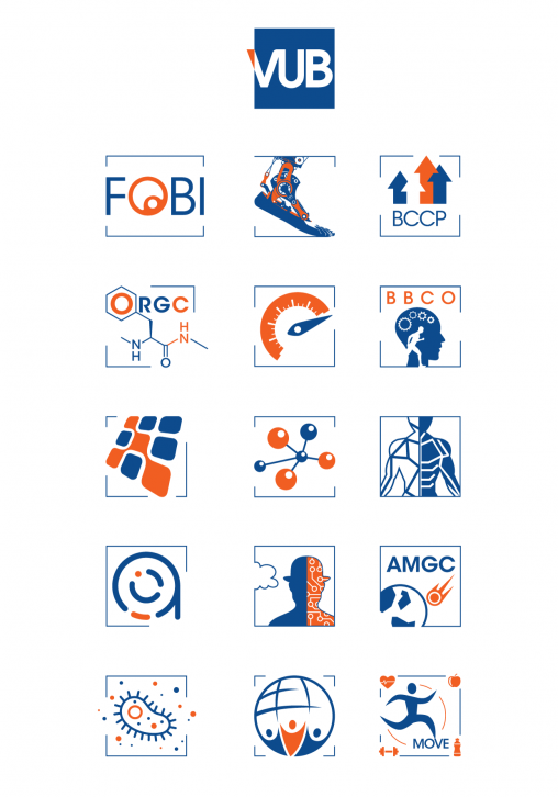 VUB Vrije Universiteit Brussel 100+ logo's van departementen en onderzoeksgroepen VUB huisstijl